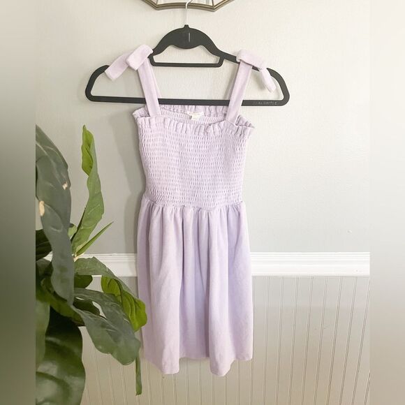 Crewcuts Purple Terry Cloth Smocked Top Cover Up Dress Girls Size 12 - Picture 1 of 10